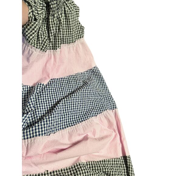 Free People Gingham Off Shoulder Maxi Dress Black Pink Blue Lara Maxi Size Small - Picture 7 of 7